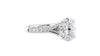 Oval Solitaire Half Set Split Diamond Band Engagement Ring