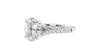 Oval Solitaire Half Set Split Diamond Band Engagement Ring