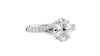 Oval Solitaire Half Set Split Diamond Band Engagement Ring