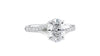 Oval Solitaire Half Set Split Diamond Band Engagement Ring