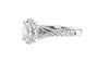 Oval Solitaire Half Set Split Diamond Band Engagement Ring
