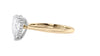 Pear Cut Solitaire Hidden Halo Diamond Engagement Ring