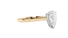 Pear Cut Solitaire Hidden Halo Diamond Engagement Ring