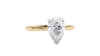 Pear Cut Solitaire Hidden Halo Diamond Engagement Ring