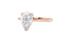 Pear Cut Solitaire Hidden Halo Diamond Engagement Ring