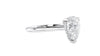 Pear Cut Solitaire Hidden Halo Diamond Engagement Ring