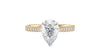Pear Cut Solitaire Tapered Diamond Band Engagement Ring