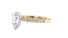 Pear Cut Solitaire Tapered Diamond Band Engagement Ring