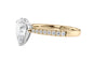 Pear Cut Solitaire Tapered Diamond Band Engagement Ring