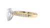 Pear Cut Solitaire Tapered Diamond Band Engagement Ring