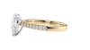 Pear Cut Solitaire Tapered Diamond Band Engagement Ring