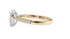 Pear Cut Solitaire Tapered Diamond Band Engagement Ring
