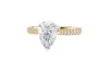 Pear Cut Solitaire Tapered Diamond Band Engagement Ring
