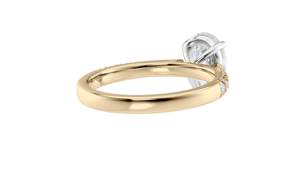 Pear Cut Solitaire Tapered Diamond Band Engagement Ring