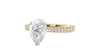 Pear Cut Solitaire Tapered Diamond Band Engagement Ring