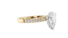 Pear Cut Solitaire Tapered Diamond Band Engagement Ring