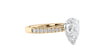 Pear Cut Solitaire Tapered Diamond Band Engagement Ring