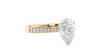 Pear Cut Solitaire Tapered Diamond Band Engagement Ring