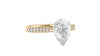 Pear Cut Solitaire Tapered Diamond Band Engagement Ring