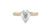 Pear Cut Solitaire Tapered Diamond Band Engagement Ring
