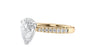 Pear Cut Solitaire Tapered Diamond Band Engagement Ring