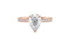 Pear Cut Solitaire Tapered Diamond Band Engagement Ring