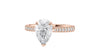 Pear Cut Solitaire Tapered Diamond Band Engagement Ring