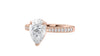 Pear Cut Solitaire Tapered Diamond Band Engagement Ring