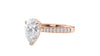 Pear Cut Solitaire Tapered Diamond Band Engagement Ring