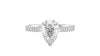 Pear Cut Solitaire Tapered Diamond Band Engagement Ring