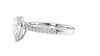 Pear Cut Solitaire Tapered Diamond Band Engagement Ring
