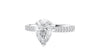 Pear Cut Solitaire Tapered Diamond Band Engagement Ring