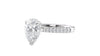 Pear Cut Solitaire Tapered Diamond Band Engagement Ring