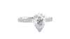 Pear Cut Solitaire Tapered Diamond Band Engagement Ring