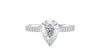 Pear Cut Solitaire Tapered Diamond Band Engagement Ring