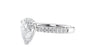Pear Cut Solitaire Tapered Diamond Band Engagement Ring