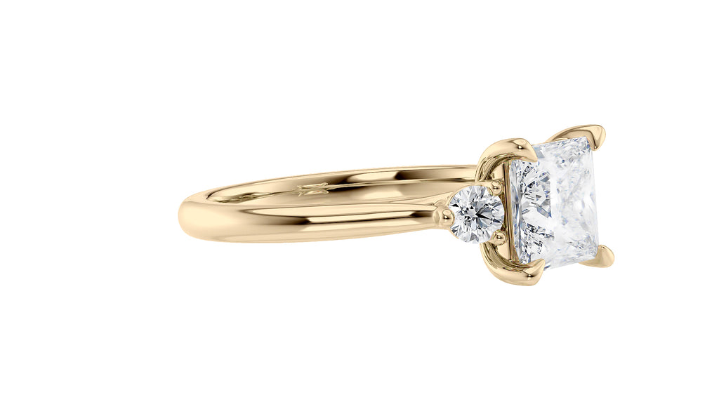 Princess Cut Classic 3 Stone Diamond Engagement Ring