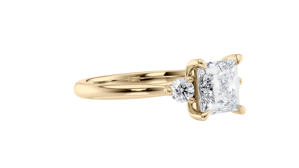 Princess Cut Classic 3 Stone Diamond Engagement Ring