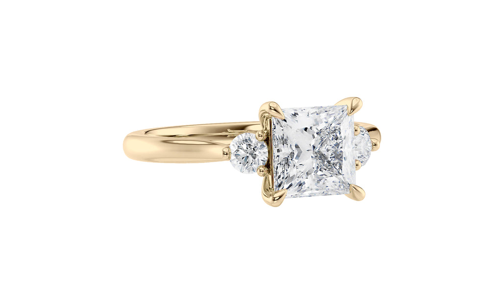 Princess Cut Classic 3 Stone Diamond Engagement Ring