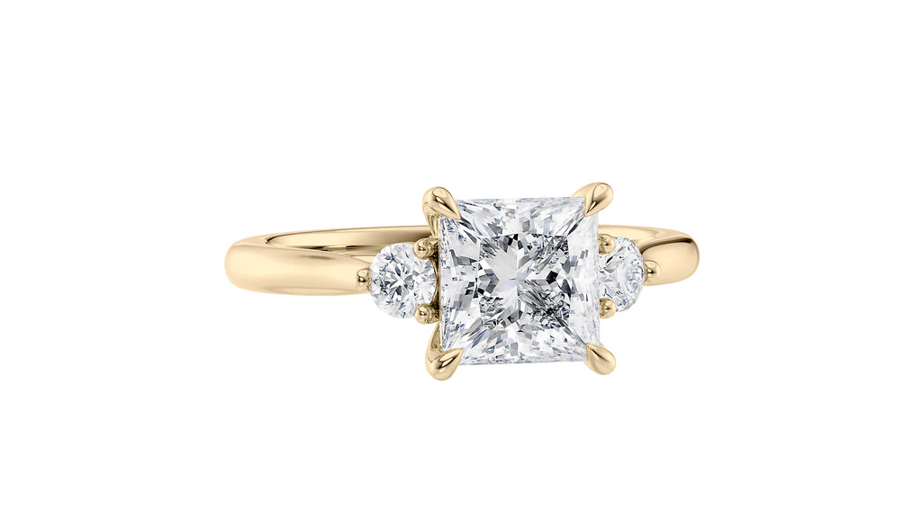 Princess Cut Classic 3 Stone Diamond Engagement Ring