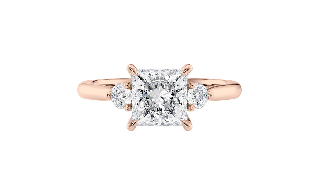 Princess Cut Classic 3 Stone Diamond Engagement Ring