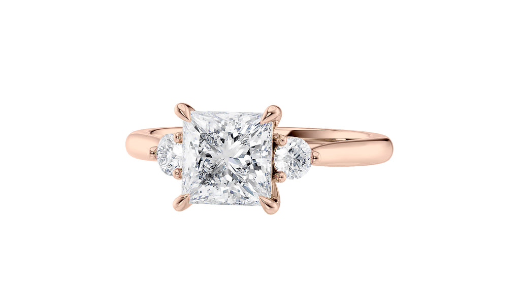 Princess Cut Classic 3 Stone Diamond Engagement Ring