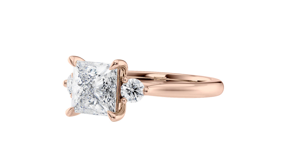 Princess Cut Classic 3 Stone Diamond Engagement Ring