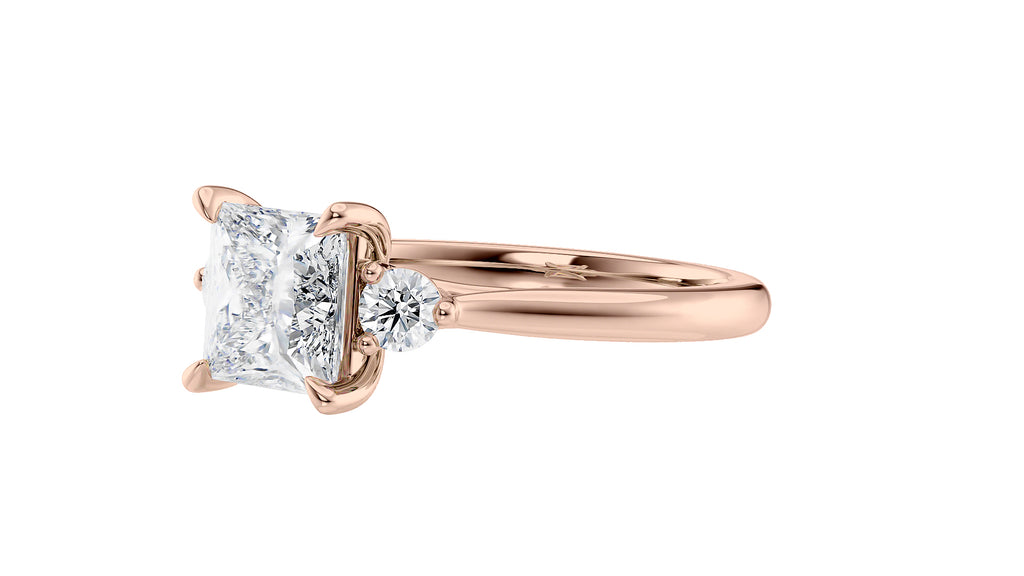 Princess Cut Classic 3 Stone Diamond Engagement Ring