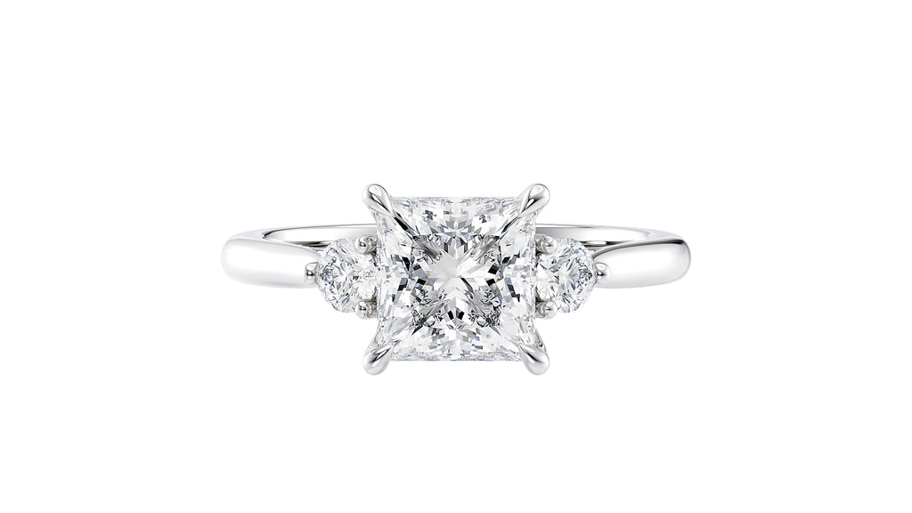 Princess Cut Classic 3 Stone Lab Grown Diamond Engagement Ring