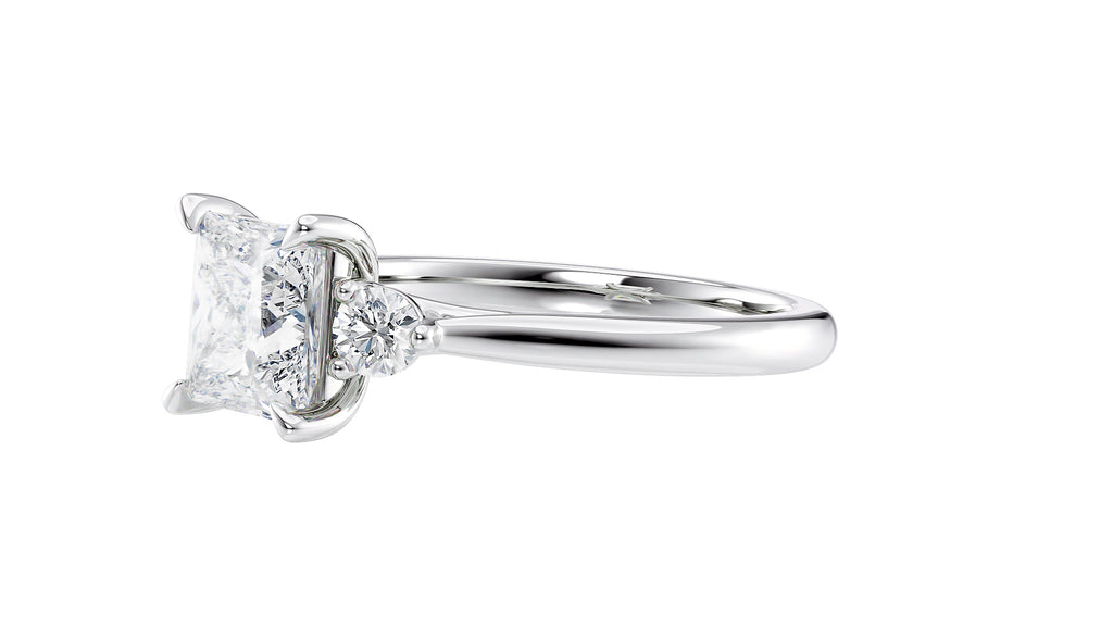Princess Cut Classic 3 Stone Diamond Engagement Ring