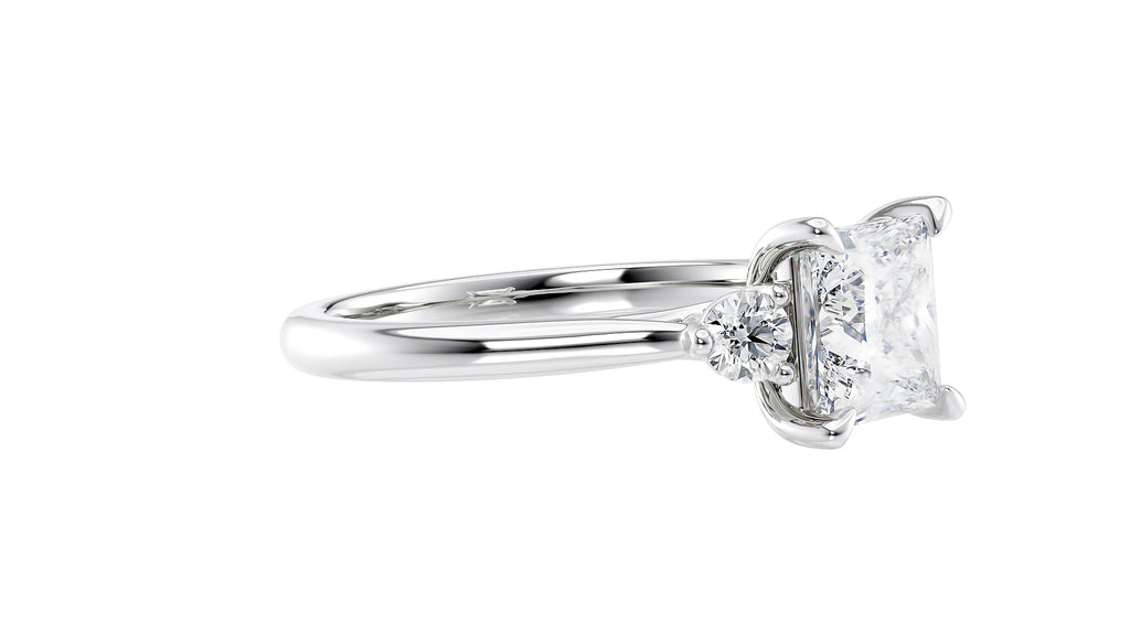 Princess Cut Classic 3 Stone Diamond Engagement Ring