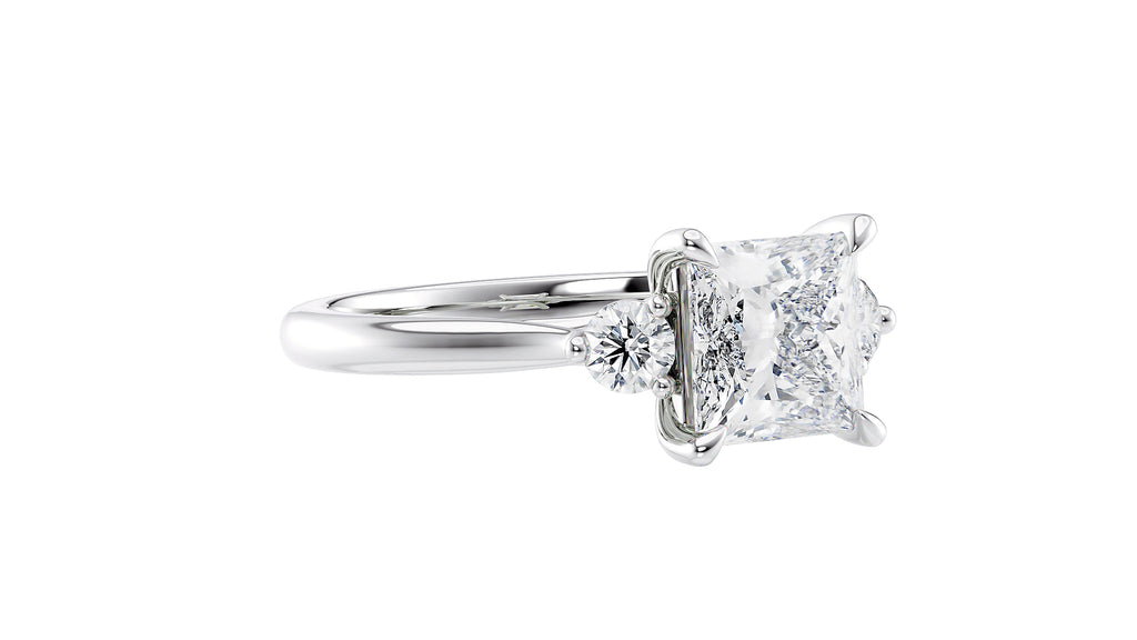 Princess Cut Classic 3 Stone Diamond Engagement Ring
