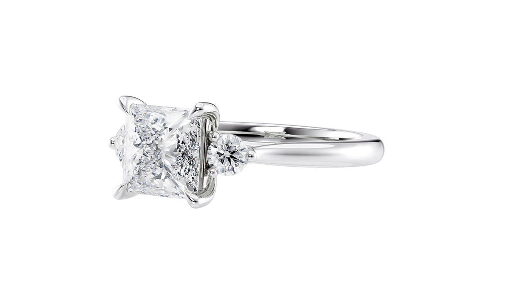 Princess Cut Classic 3 Stone Diamond Engagement Ring