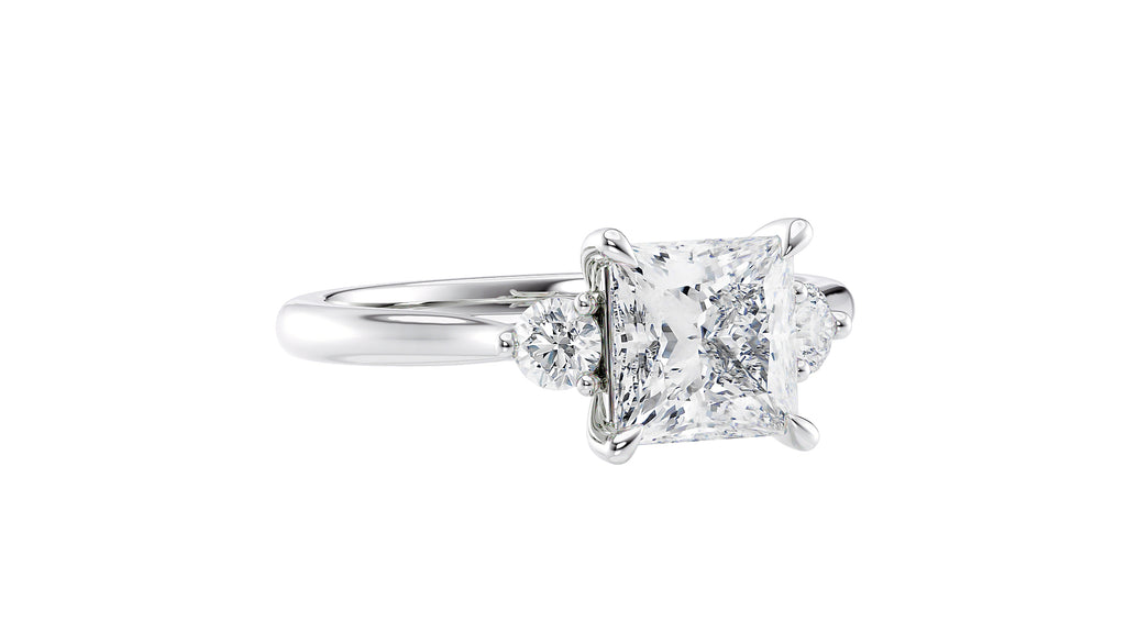 Princess Cut Classic 3 Stone Diamond Engagement Ring